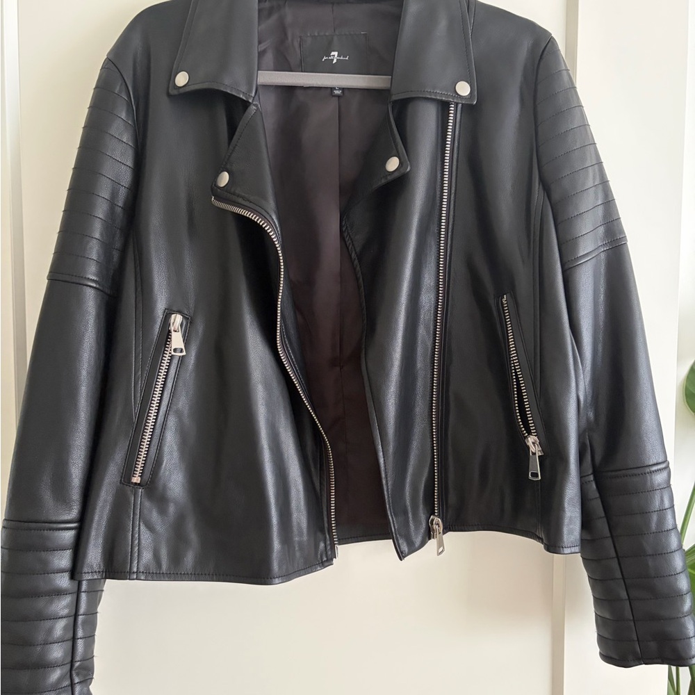 7 For all man kind faux leather jacket size large